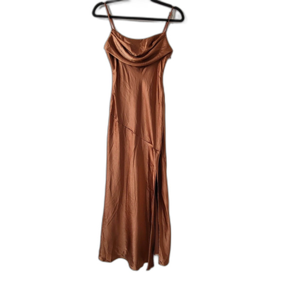 Selfie Leslie Chocolate Satin Slip Dress XS – NWT - Picture 3 of 6